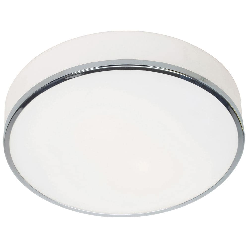 Aero 12.5 in. 2-Light Chrome Flush Mount
