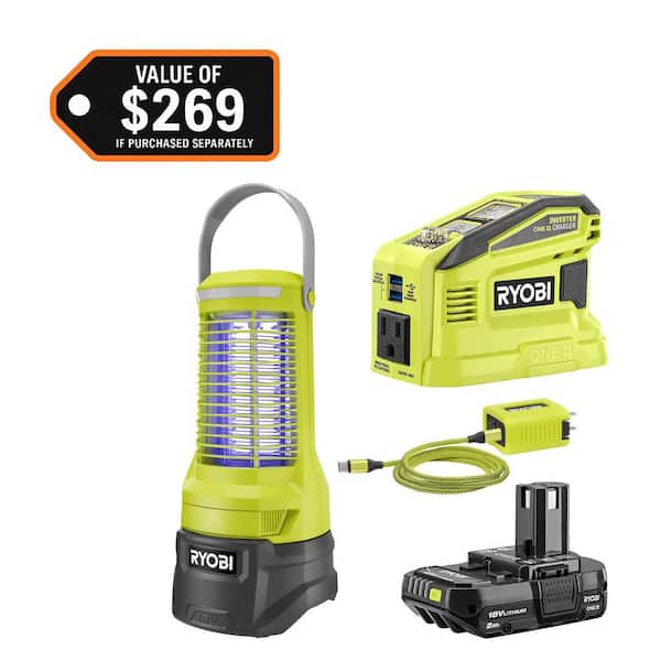 RYOBI 150-Watt Push Start Power Source and Charger for ONE Plus 18-Volt Battery and Bug Zapper with/2.0 Ah Battery