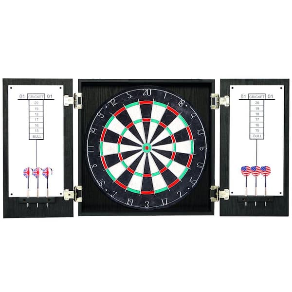 Hathaway Black Winchester Dartboard and Cabinet Set