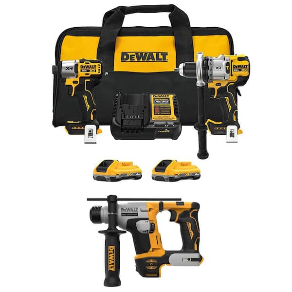 20-Volt MAX Lithium-Ion Cordless 2-Tool Combo Kit and 5/8 in. SDS Plus Hammer Drill w/ (2) 4 Ah Batteries, Charger & Bag