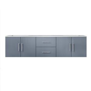 Geneva 72 in. W x 22 in. D Dark Grey Double Bath Vanity and Carrara Marble Top