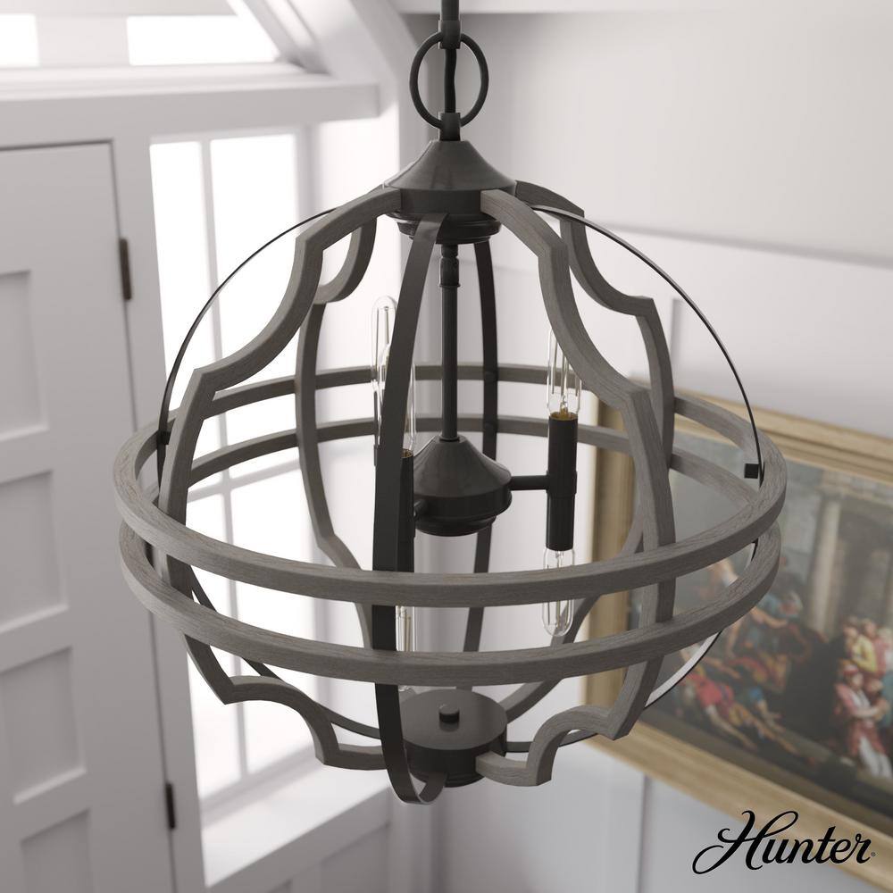 Stone Creek Noble Bronze Globe Pendant with LED Lights