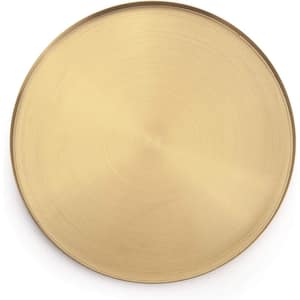 Gold Stainless Steel Round Jewelry and Make up Candle Plate Decorative Tray (12.6 in.)