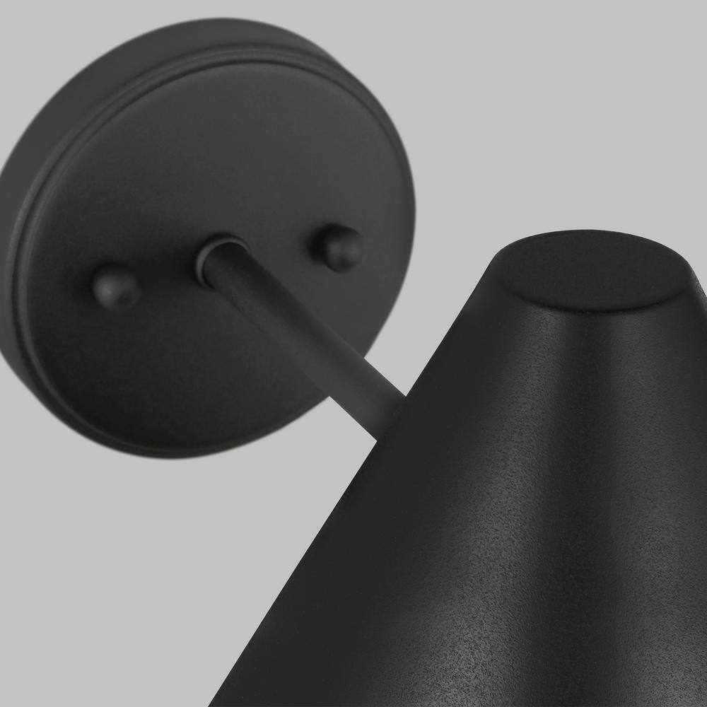 Black Aluminum Mid-Century Modern Outdoor Wall Lantern