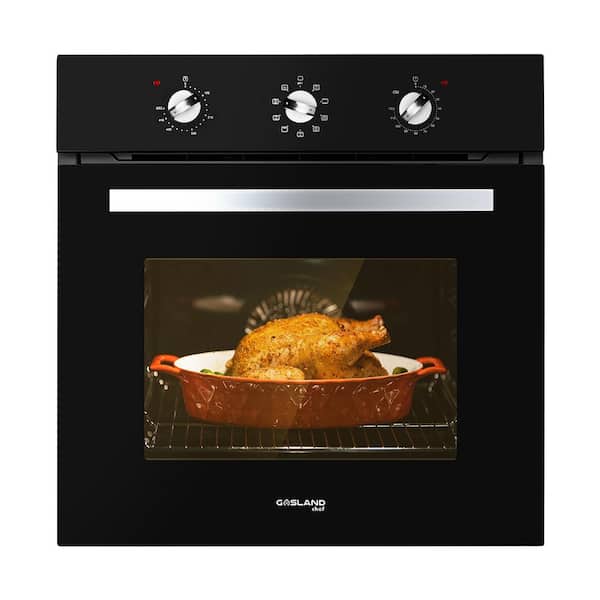 GASLAND Chef 24 in. Built-in Electric Single Wall Oven with Rotisserie, 9-Cooking Modes, Mechanical Knob Control in Black