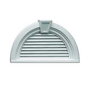 36 in. x 18.5625 in. Half Round White Polyurethane Weather Resistant Gable Louver Vent