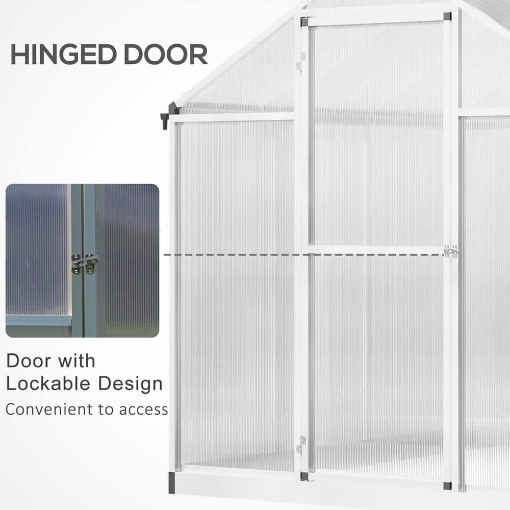 Outsunny 8' x 6' Clear Polycarbonate Walk-In Greenhouse
