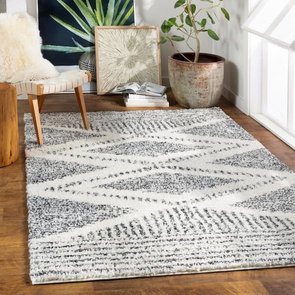 Argentia Cream/Charcoal 3 ft. x 7 ft. Indoor Area Rug