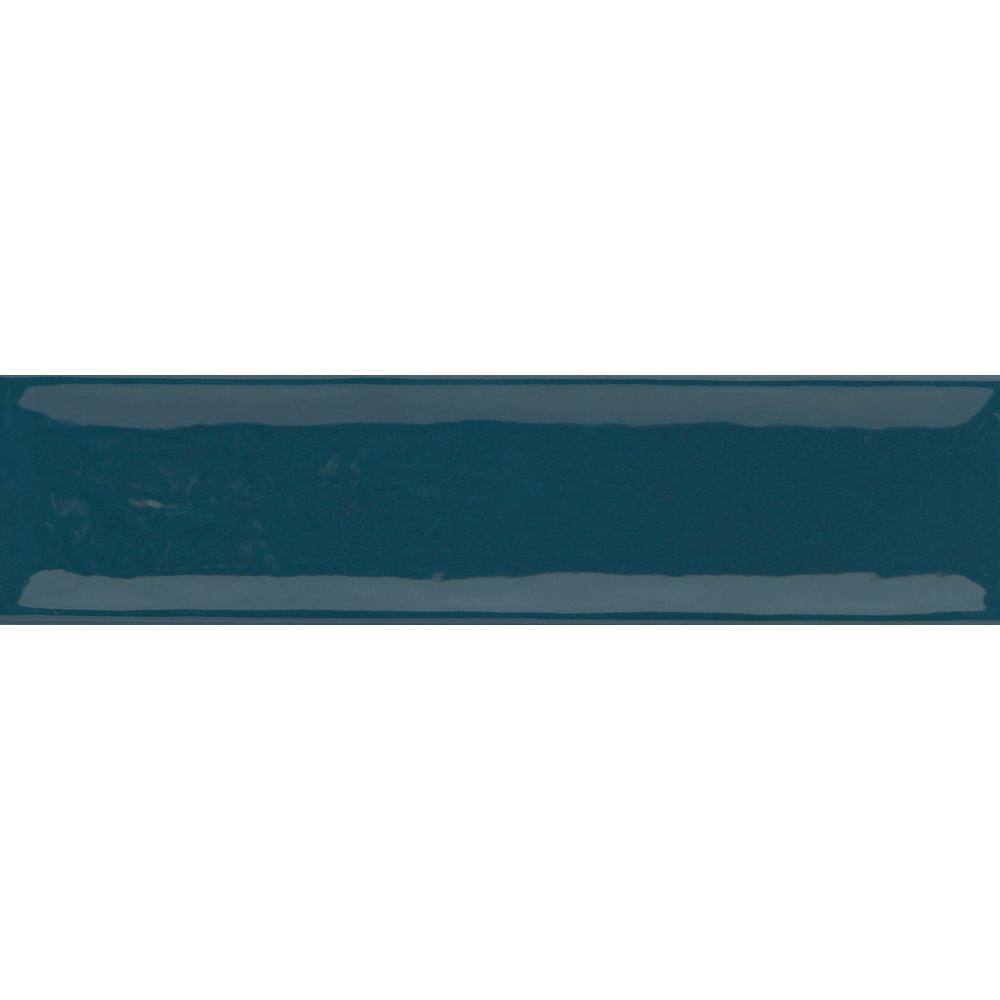 Raku Blue Glossy Ceramic Rectangular Wall Tile
