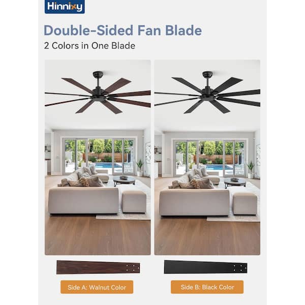 72 in. Indoor/Outdoor DC Motor Matte Black Ceiling Fan with Remote Control Included
