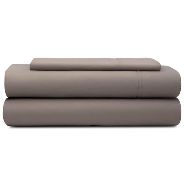 Brookside 3-Piece Sandstone Solid Microfiber Twin XL Sheet Set