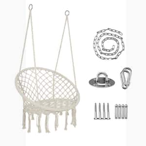 31.5 in. Macrame Swing Maximum 330 lbs. Hanging Cotton Rope