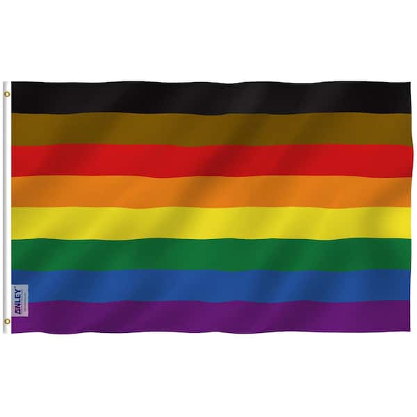 ANLEY Fly Breeze 3 ft. x 5 ft. Polyester Philadelphia Rainbow Flag (8-Stripes) 2-Sided with Brass Grommets and Canvas Header