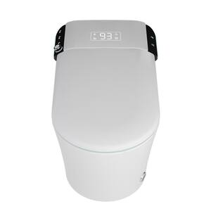 1-Piece 1.28 GPF Single Flush Elongated Smart Toilet in White with Heated Bidet Seat and Auto Open and Close