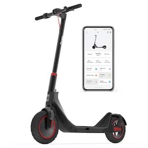 Folding Adult Electric Scooter with 48-Watt Motor, 36-Volt-10Ah Lithium Battery, Dual Braking and Shock Absorption