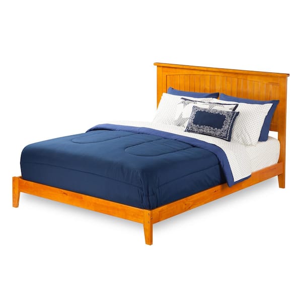 AFI Nantucket Queen Platform Bed with Open Foot Board in Caramel