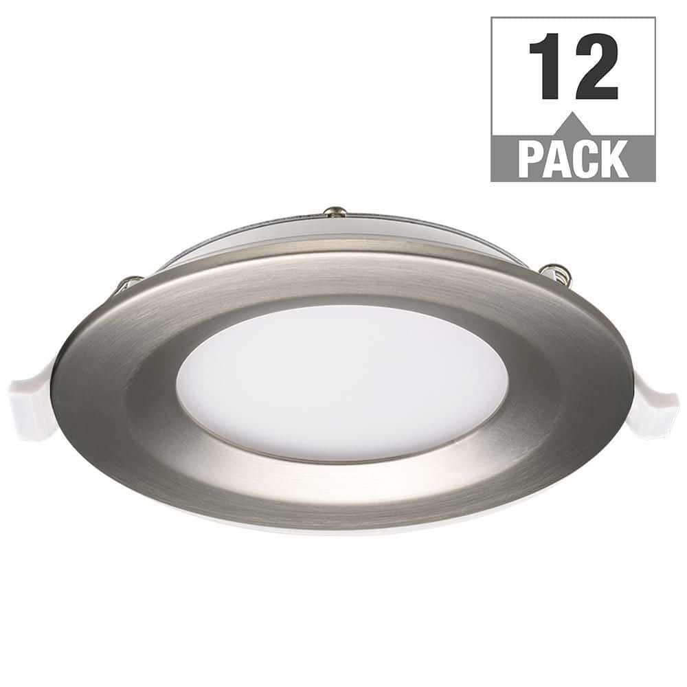 4 in. Adjustable CCT Integrated LED Canless Recessed Light Brushed Nickel T