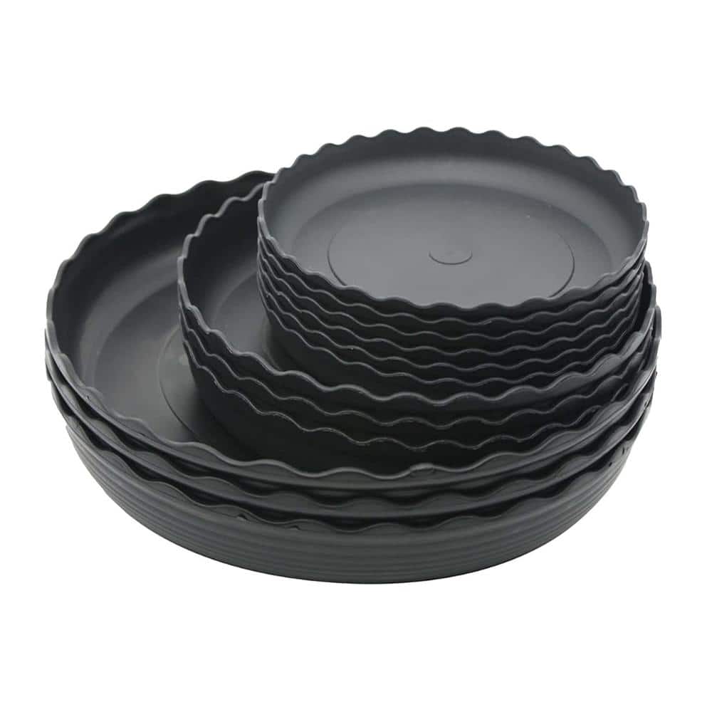 "12 Pcs 6/8/10"" Durable Plastic Plant Saucer - Black (Indoor/Outdoor)" price history on PriceWatchPro
