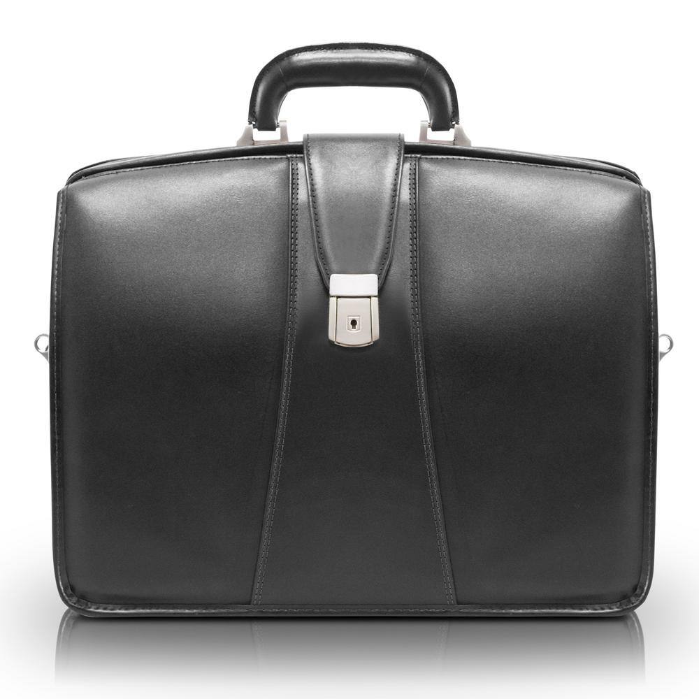 McKLEIN Harrison Top GRAIN Cowhide Black Leather 15 in. Partners Laptop ...