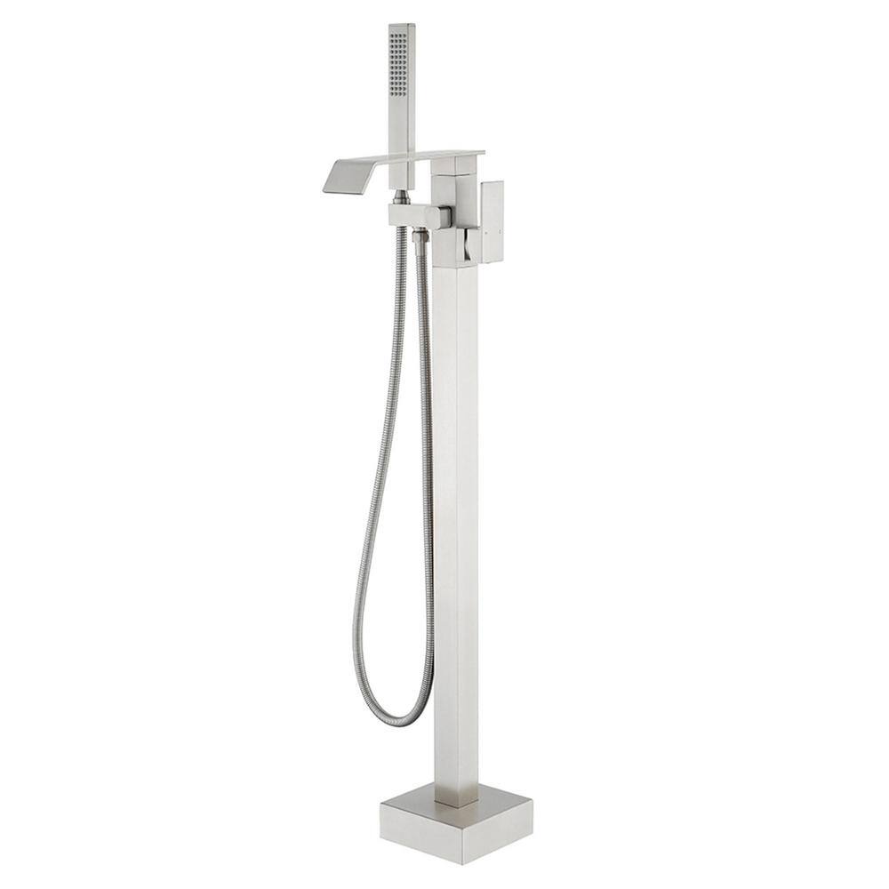FLG Single-Handle Freestanding Tub Faucet with Hand Shower Brass