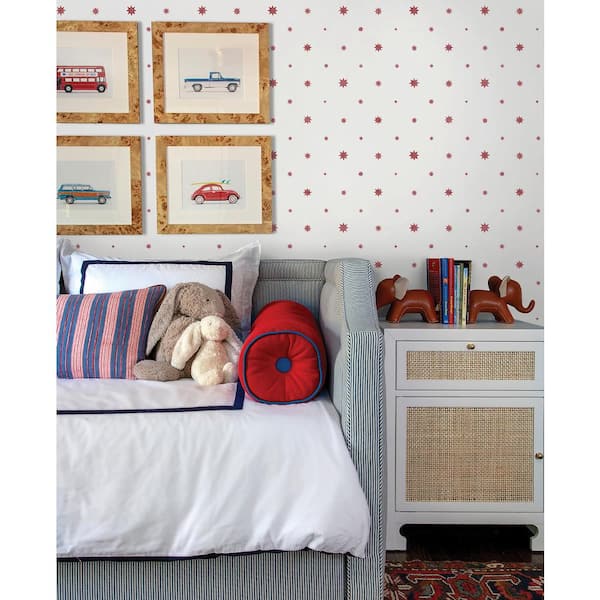 Henry Red Starburst Paper Non-Pasted Paper Wallpaper