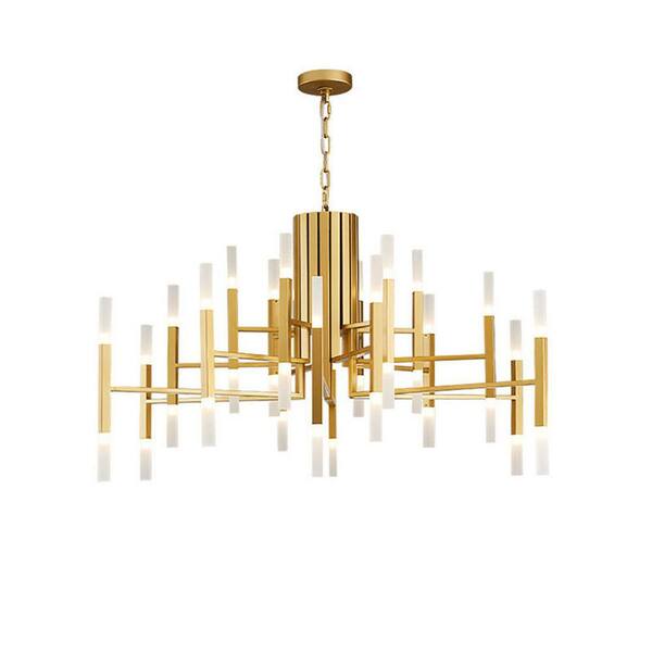 OUKANING 26 in. 24-Light Golden Modern Metal Chandelier with Paint ...