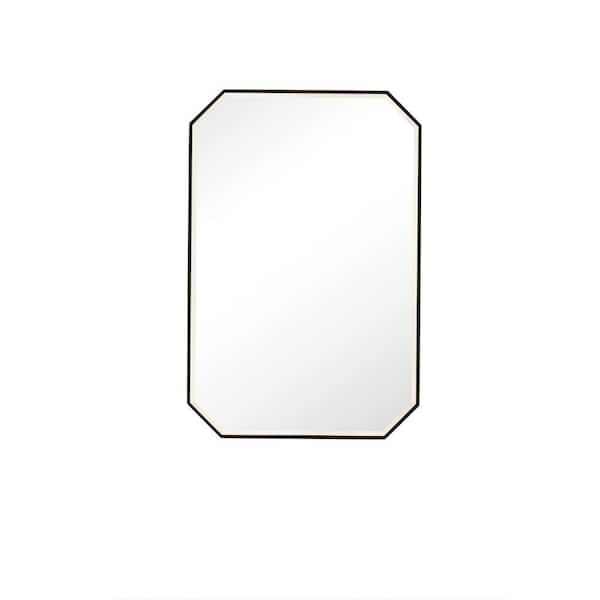 James Martin Vanities Rohe 24 in. W x 36 in. H Rectangular Framed Wall Mount Bathroom Vanity Mirror in Matte Black