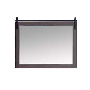 Cortes 48 in. W x 39.4 in. H Rectangular Framed Wall Bathroom Vanity Mirror in Oak