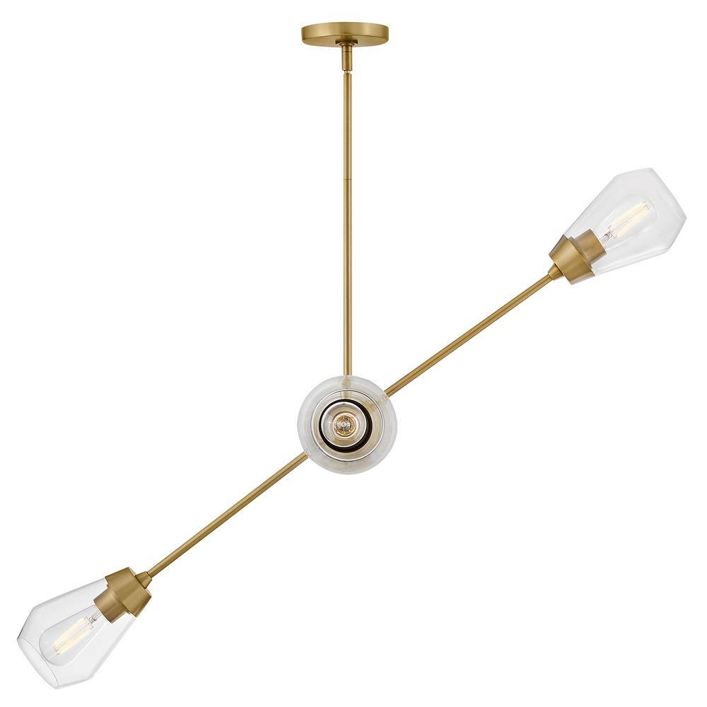 Livie Lacquered Brass 4-Light Sputnik Chandelier with Clear Glass