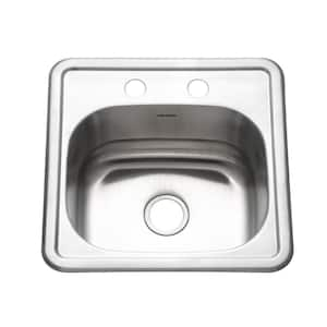 Houzer Hospitality 15 in. Stainless Steel Topmount Single Bowl Bar Sink - 1515-6BS-1