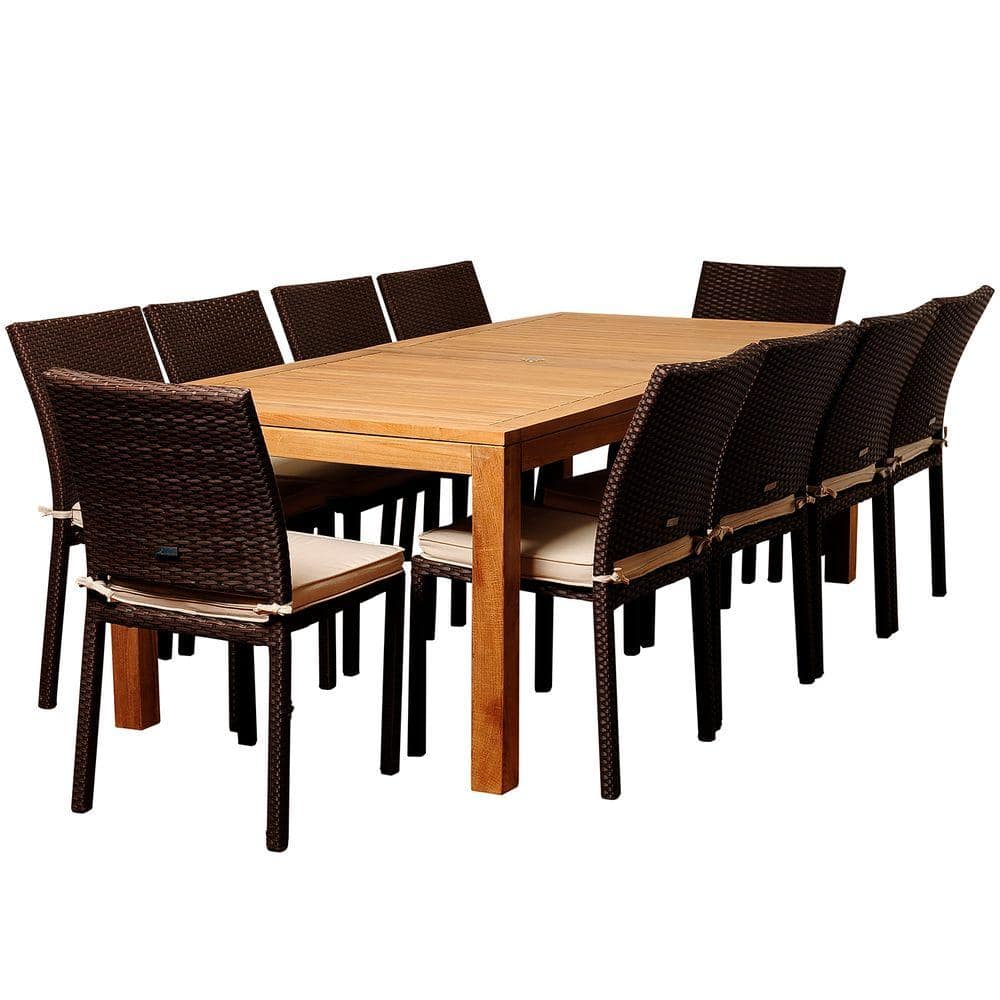 11 piece teak dining set