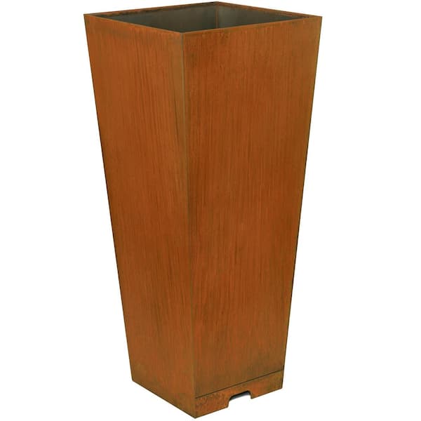 Worth Garden 28 in. H Rusted Steel Tall Tapered Planter G884A02 The