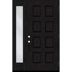 Regency 51 in. x 80 in. 8-Panel LHOS Onyx Stain Mahogany Fiberglass Prehung Front Door with 12 in. Sidelite
