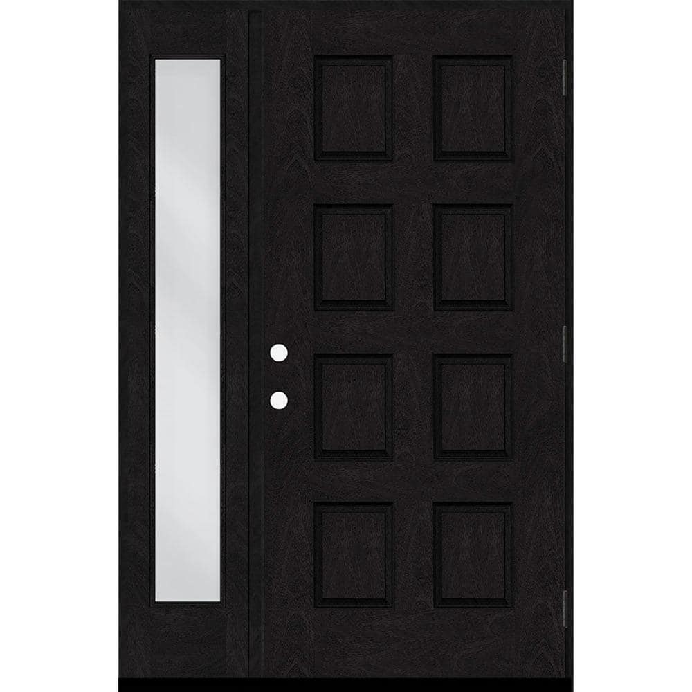 Regency 59 in. x 96 in. 8-Panel LHOS Onyx Stain Mahogany Fiberglass Prehung Front Door with 14 in. Sidelite price history on PriceWatchPro