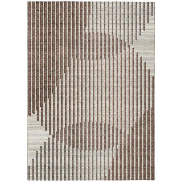 Chantille Machine Washable Indoor/Outdoor Abstract ACN1001 Brown 2 ft. 6 in. x 3 ft. 10 in. Area Rug