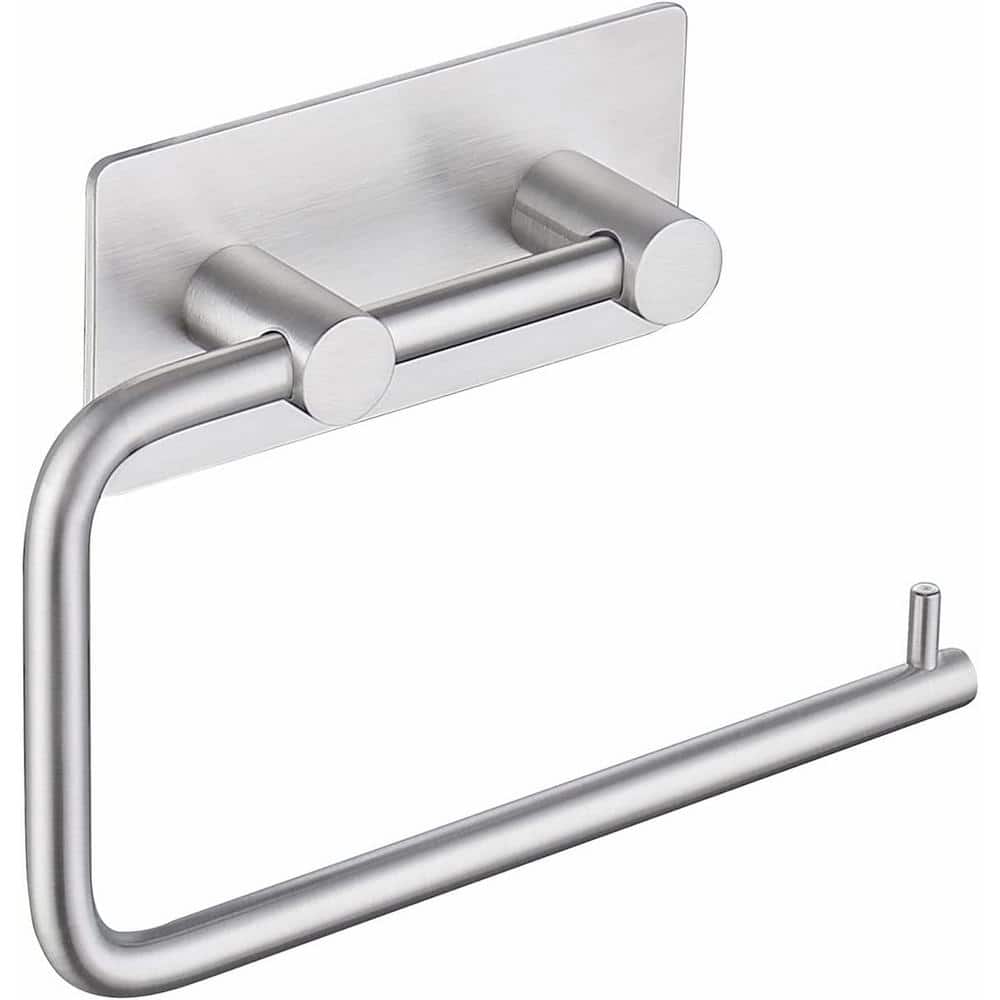 5.79-in. x 3.3-in. Wall-Mount Toilet Paper Roll Holder Brushed Steel Stainl
