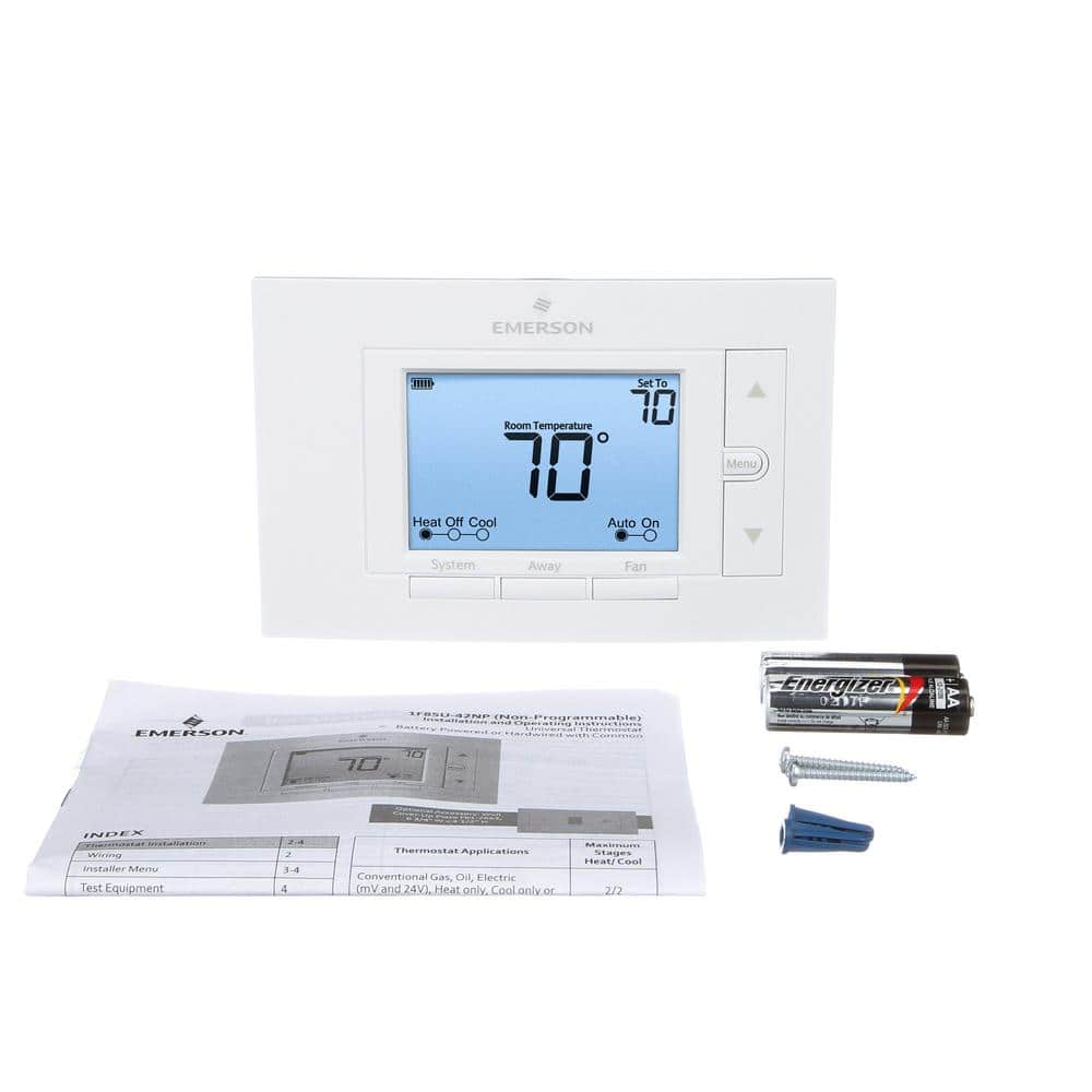 White Digital Non-Programmable Thermostat with Backlit Display