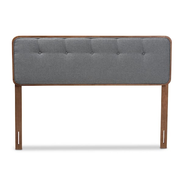 Baxton Studio Palina Dark Gray and Walnut Queen Headboard