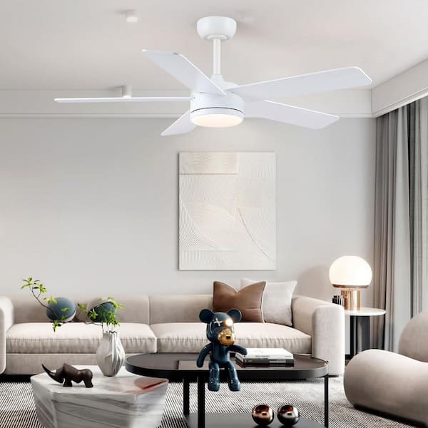 Kviflon 46 in. Indoor/Outdoor Modern White Ceiling Fans with