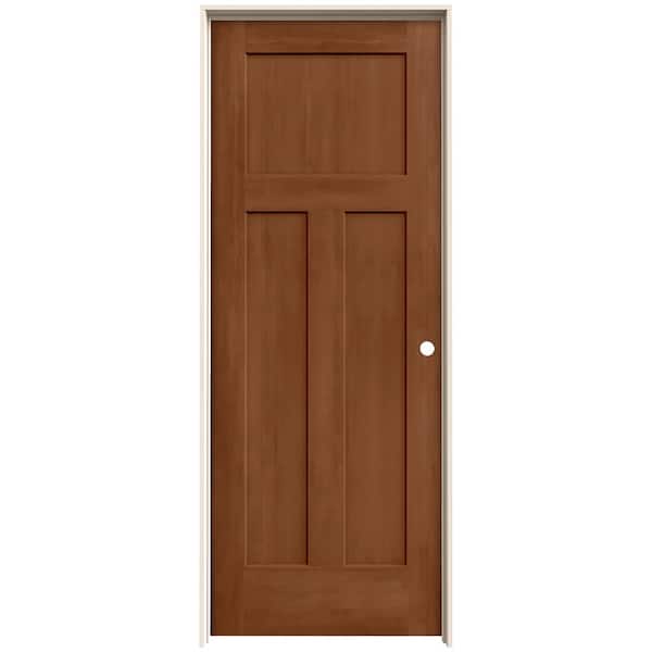 JELD-WEN 24 in. x 80 in. Craftsman Hazelnut Stain Left-Hand Solid Core Molded Composite MDF Single Prehung Interior Door