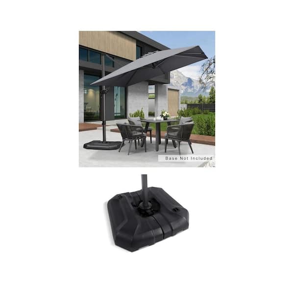 9 ft. Square Cantilever Umbrella and Patio Umbrella Base Combo