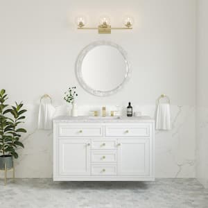 Chicago 48.0 in. W x 23.5 in. D x 33.76 in. H Single Bath Vanity in Glossy White with Eternal Jasmine Pearl Top