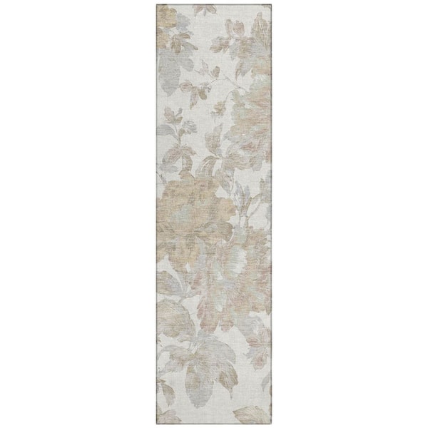 Chantille Machine Washable Indoor/Outdoor Abstract ACN3063 Ivory 2 ft. x 7 ft. Runner Rug