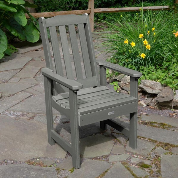 Highwood Lehigh Coastal Teak Recycled Plastic Outdoor Dining Arm Chair