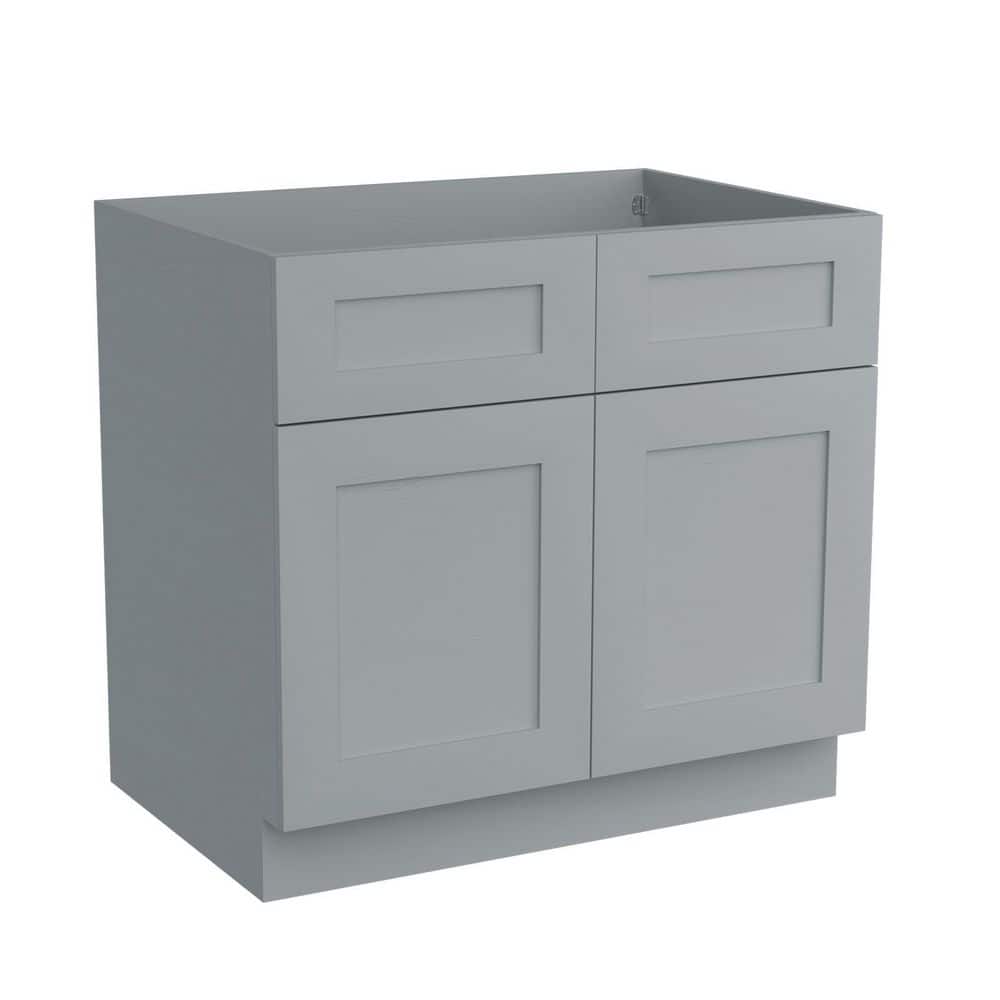 Shaker 36 in. W x 24 in. D x 34.5 in. H Plywood Ready to Assemble Floor Base Kitchen Cabinet in Gray with Full Extension price history on PriceWatchPro