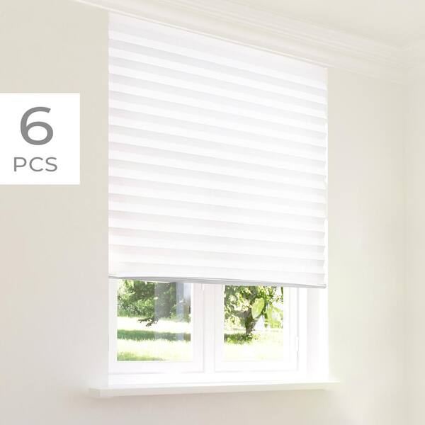 1 Ruler and 1 Knife. Shade 6 Pack Pleated Paper Window Upgraded 36x72 Dimension Adjustable Black Original Pleated Window Including 12 Clips Light Filtering