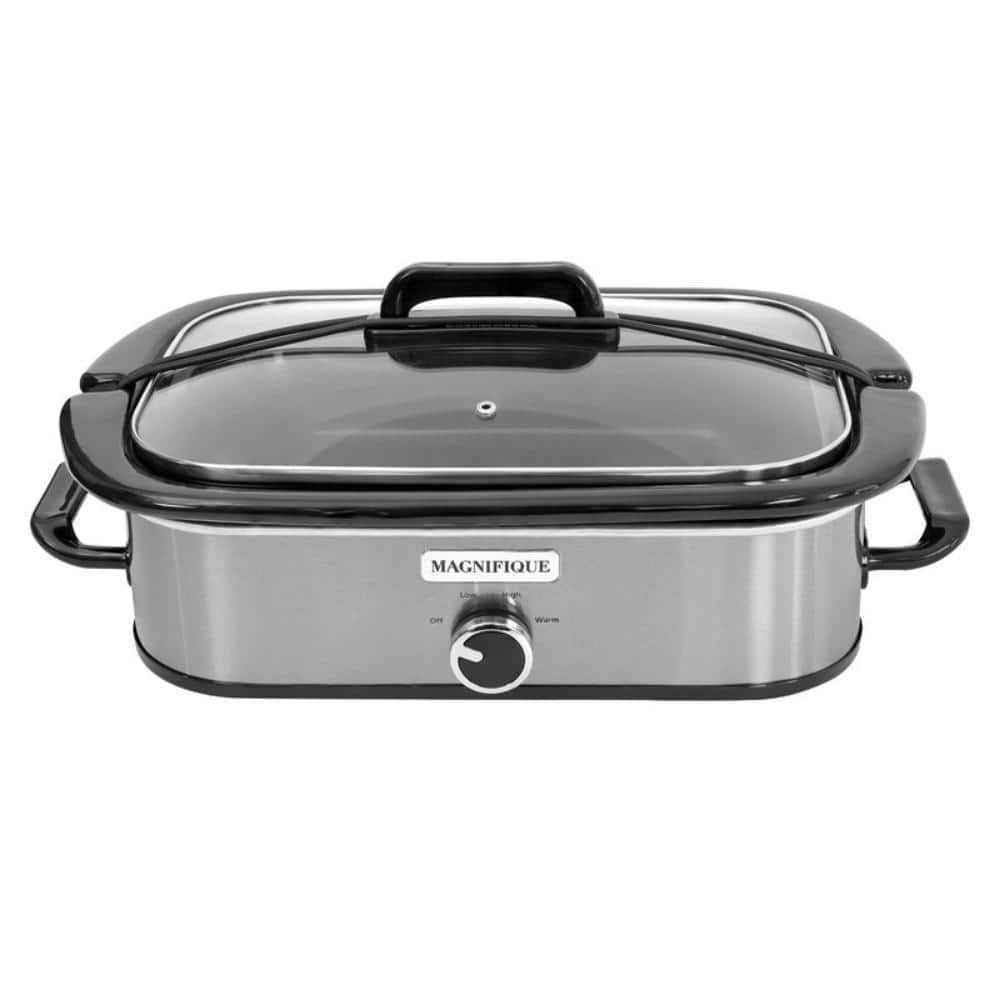 4 Quart Silver-grey Rectangular Manual Slow Cooker with Classic Ceramic Pot for Daily diet, Dishwasher Safe price history on PriceWatchPro
