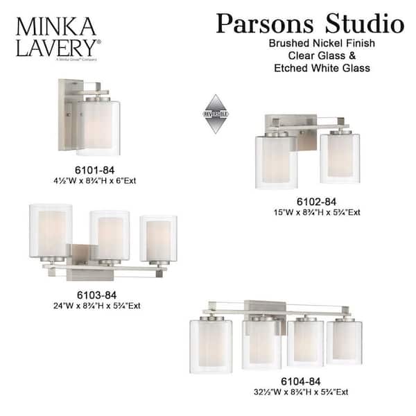Minka Lavery Parsons Studio 3-Light Brushed Nickel Semi-Flush