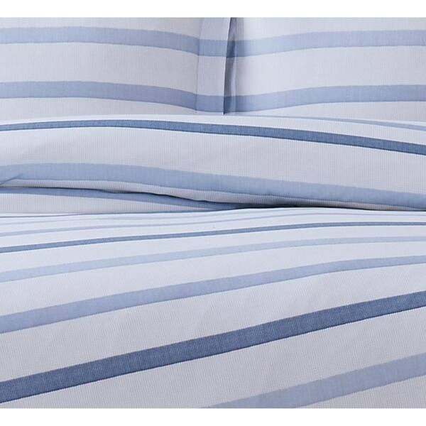 Truly Soft Waffle 3 Piece White Blue, Pale Blue And White Striped Duvet Cover
