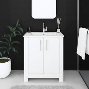 Austin 30 in. W x 20 in. D Bath Vanity in Glossy White with Acrylic Vanity Top in White with White Basin